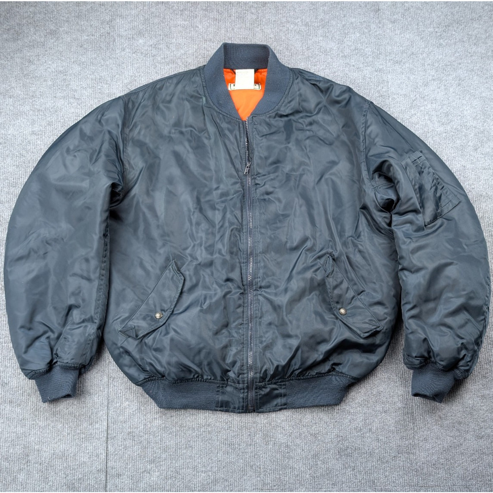 Vintage LL Bean MA1 Bomber Jacket Mens Large Tall Military Thermore Mod Flight
